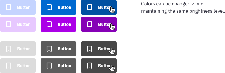 Color consistency on buttons: Same level of brightness